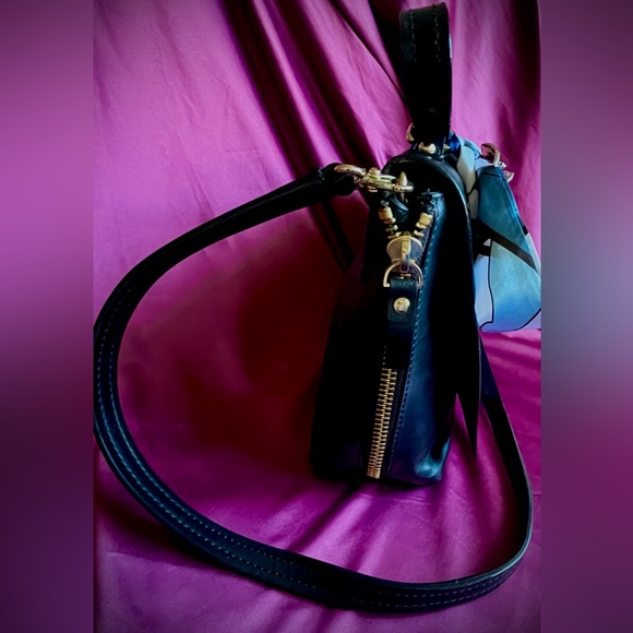 Kate Spade Black Crossbody Bag with Blue Scarf Accent - Picture 8 of 15